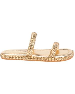 Casadei Crystal-Embellished Double-Strap Sandals - Natural