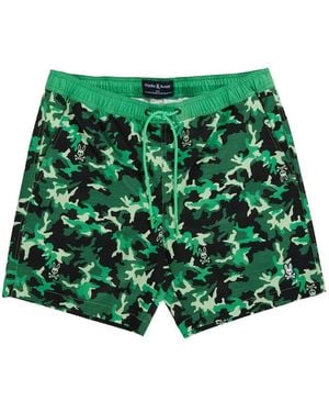 Psycho Bunny Rye-Print Swim Shorts - Green
