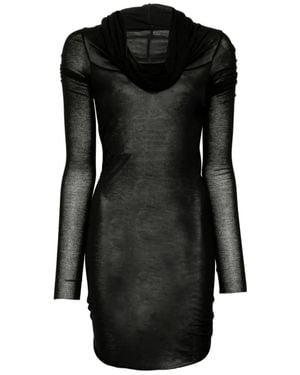 Rick Owens Hooded Long-Sleeves T-Shirt - Black