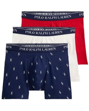 Polo Ralph Lauren Logo-Print Boxers (Set Of Three) - Blue
