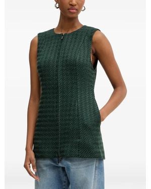ARMANI EXCHANGE Zip Herringbone Top - Green