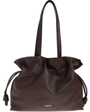 Loewe Large Flamenco Knot-Detail Leather Tote Bag - Brown