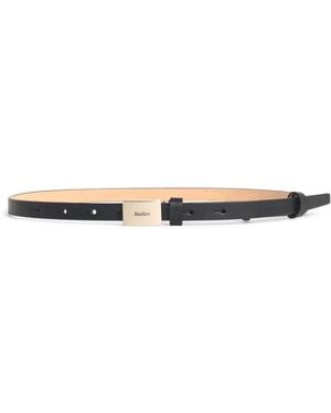 Max Mara Leather Logo-Buckle Belt - White
