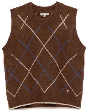 Moismont Argyle Knit Jumper Vest - Natural