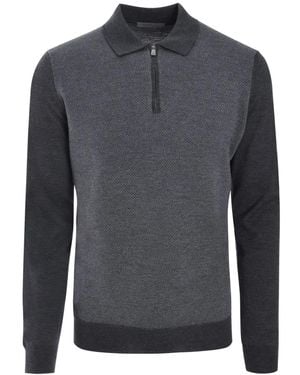 Corneliani Knitted Polo Shirt - Blue