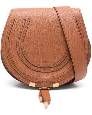 Chloé Marcie Leather Cross Body Bag - Brown