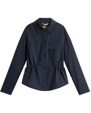 Woolrich Drawstring Overshirt - Blue