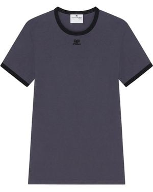 Courreges Fitted T-Shirt - Blue