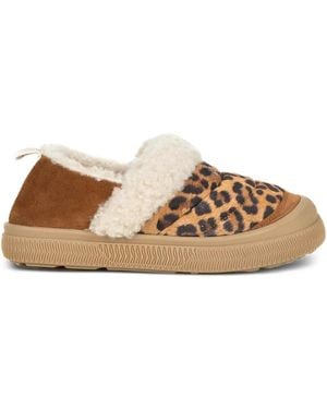 Voile Blanche Slip-On-Sneakers mit Leoparden-Print - Braun
