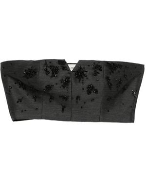 Alberta Ferretti Top Con Decorazione - Nero