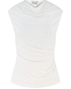 Jonathan Simkhai Cowl-Neck Draped Top - White