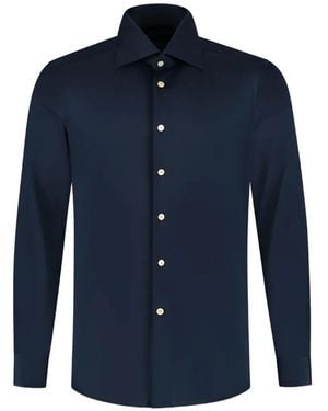Kiton Spread-Collar Button-Up Shirt - Blue