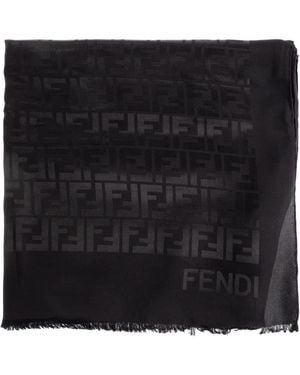 Fendi Bufanda Con Motivo Del Logo - Negro