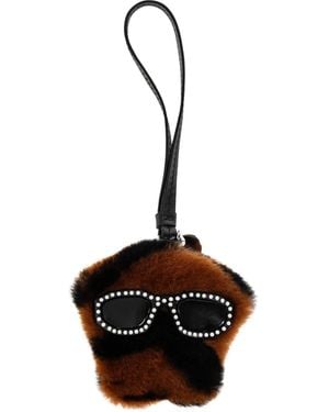 Versace Faux-Fur Bag Charm - Black