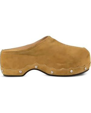 Sartore Clogs aus Wildleder mit Wellensaum - Braun