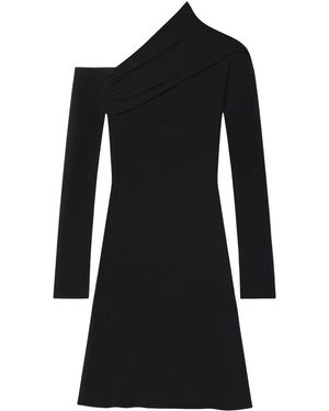 Courreges Asymmetric Twist Crepe Mini Dress - Black