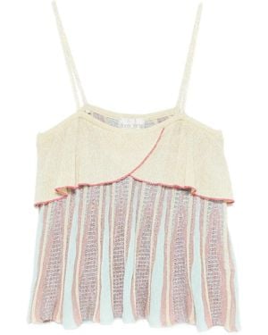 forte_forte Ruffled Striped Top - White