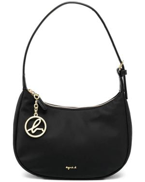 agnès b. Small Logo-Plaque Shoulder Bag - Black
