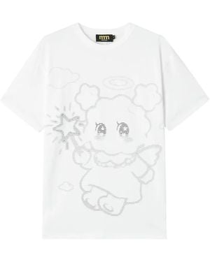 Mini Cream Graphic-Print T-Shirt - White