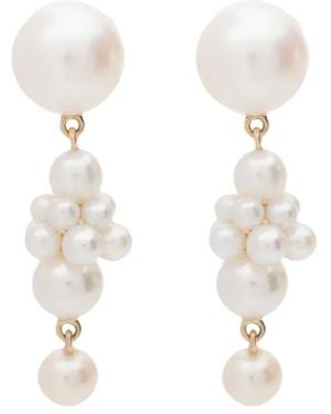 Sophie Bille Brahe 14Kt Petite Tulipe Pearl Earrings - White