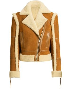Balmain Shearling Biker Jacket - White