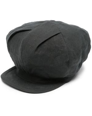 Yohji Yamamoto Casquette Gavroche À Couronne Plissée - Black