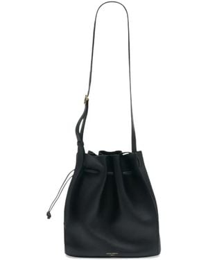 Officine Generale B Leather Shoulder Bag - Black