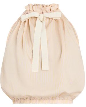 Patou Striped-Pattern Bow Sleeveless Top - Natural