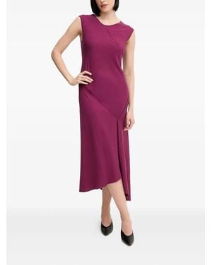 INTROPIA Asymmetric-Seam Midi Dress - Purple