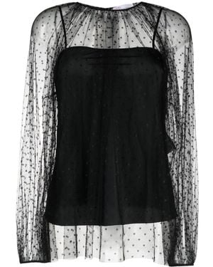RED Valentino バルーンスリーブ ブラウス - ブラック