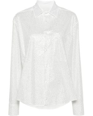 GIUSEPPE DI MORABITO Overhemd Verfraaid Met Kristal - Wit