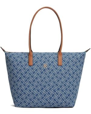 Tommy Hilfiger Monogram-Print Tote Bag - Blue