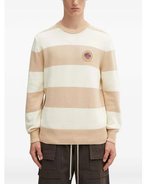 Lacoste Striped Badge Jumper - Natural