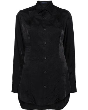 Yohji Yamamoto Panelled Crease Shirt - Black