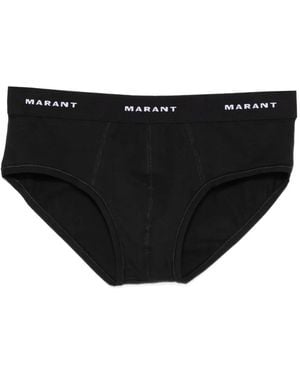 Isabel Marant Benji Logo-Waistband Briefs - Black