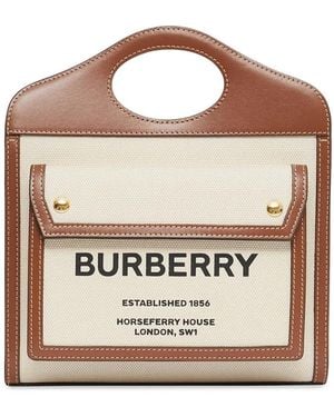 Burberry バーバリー ポケット ハンドバッグ ミニ - ホワイト
