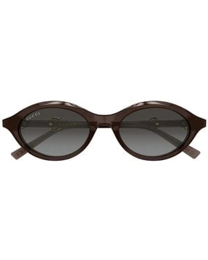 Gucci Sonnenbrille Mit Ovalem Gestell - Grau