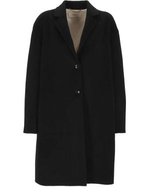 Agnona Abrigo Con Botones - Negro
