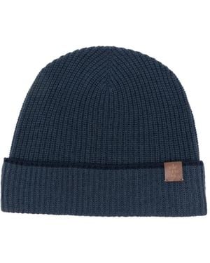Eleventy Gerippte Beanie - Blau