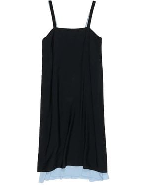 Bimba Y Lola Square-Neck Layered Midi Dress - Black