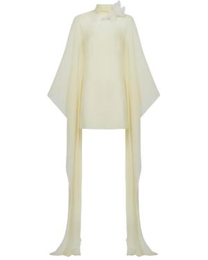‎Taller Marmo Lanzarote Flower-Embellished Silk Mini Dress - White