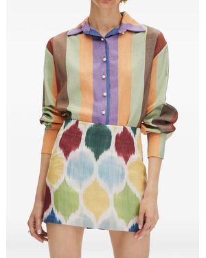 Punicana Striped Pearl-Button Shirt - Natural