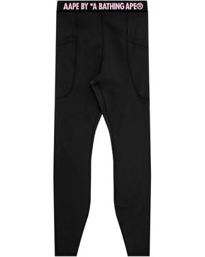 Aape By A Bathing Ape Moonface Paneled Leggings - Black