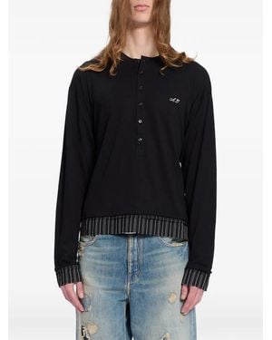 Ann Demeulemeester T-Shirt Las Serafino À Manches Longues - Black