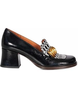 Chie Mihara Escarpins Tibro En Cuir À Motif - Black