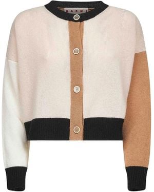 Marni Colour-Block Cashmere Cardigan - Black