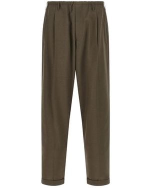 Magliano Pleated-Front Turn-Up Trousers - Green