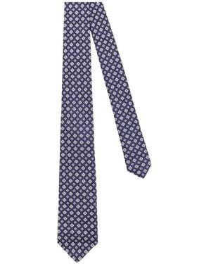 Kiton Ciro Paone Geometric-Print Tie - Blue
