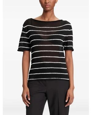 Tommy Hilfiger T-Shirt Con Scollo A Barca - Nero