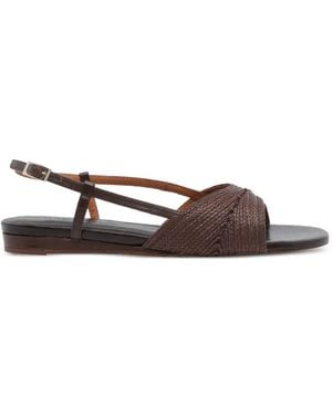 Ángel Alarcón Woven Leather Sandals - White